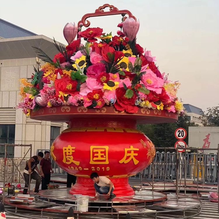 環(huán)境景觀花籃雕塑選定，園林裝飾，大型廣場花籃雕塑公司提供