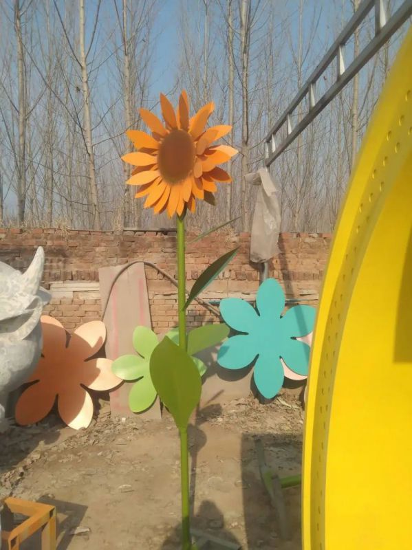 園林葵花雕塑精選，陸地?cái)[件，公園葵花雕塑精品