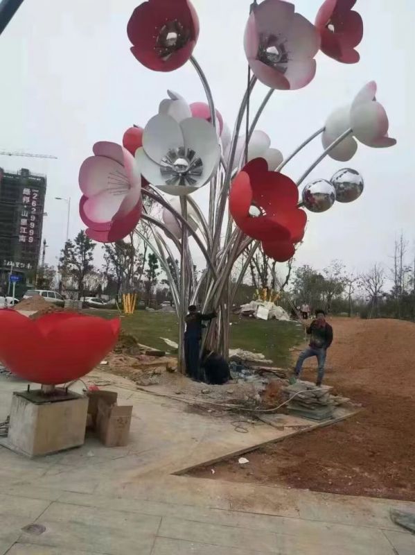 抽象花朵雕塑 店門口彩繪雕塑 步行街?jǐn)[件 抽象花朵雕塑 店門口彩繪雕塑 步行街?jǐn)[件