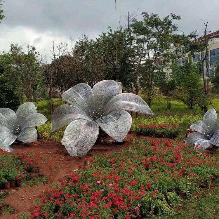 抽象蘭花雕塑 啞光玉蘭花雕塑 室內(nèi)雕塑