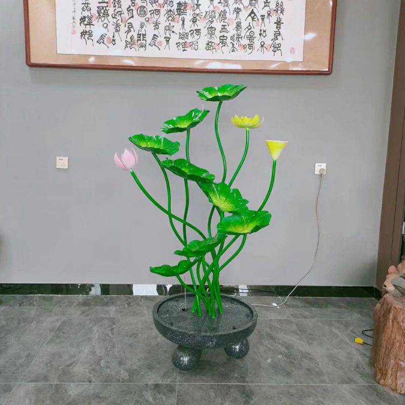景區(qū)荷花雕塑通用，陸地擺件，各類荷花雕塑點擊