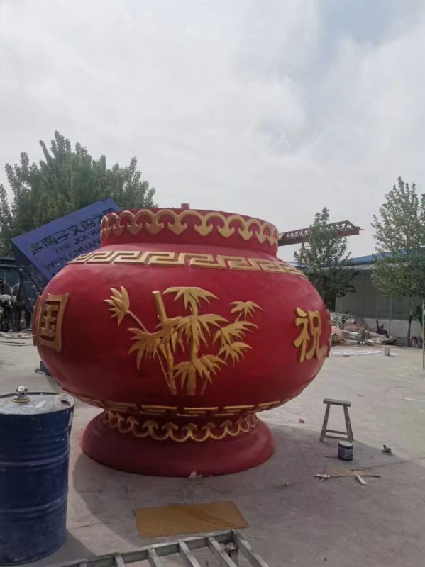 裝飾景觀花籃雕塑通用，街景小品，玻璃鋼花籃雕塑裝飾制造