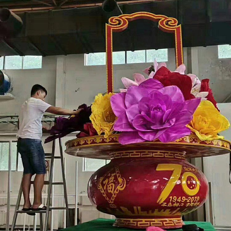 城市花籃雕塑提供，戶外雕塑，景區(qū)花籃雕塑素材