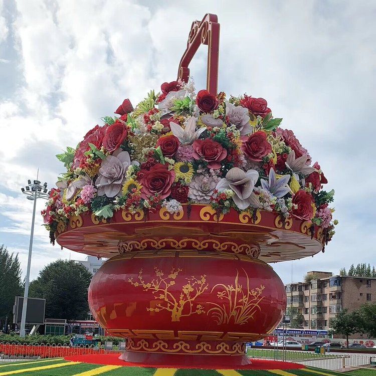 花籃雕塑精選，小區(qū)雕塑，小區(qū)花籃雕塑工程特供